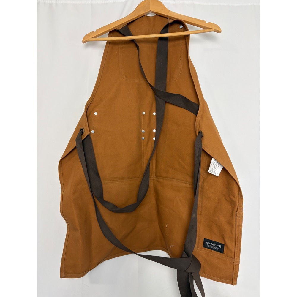 Carhartt Duck Apron Brown Heavy Duty Cotton Canvas Tool Pocket Shop Apron - Picture 3 of 3